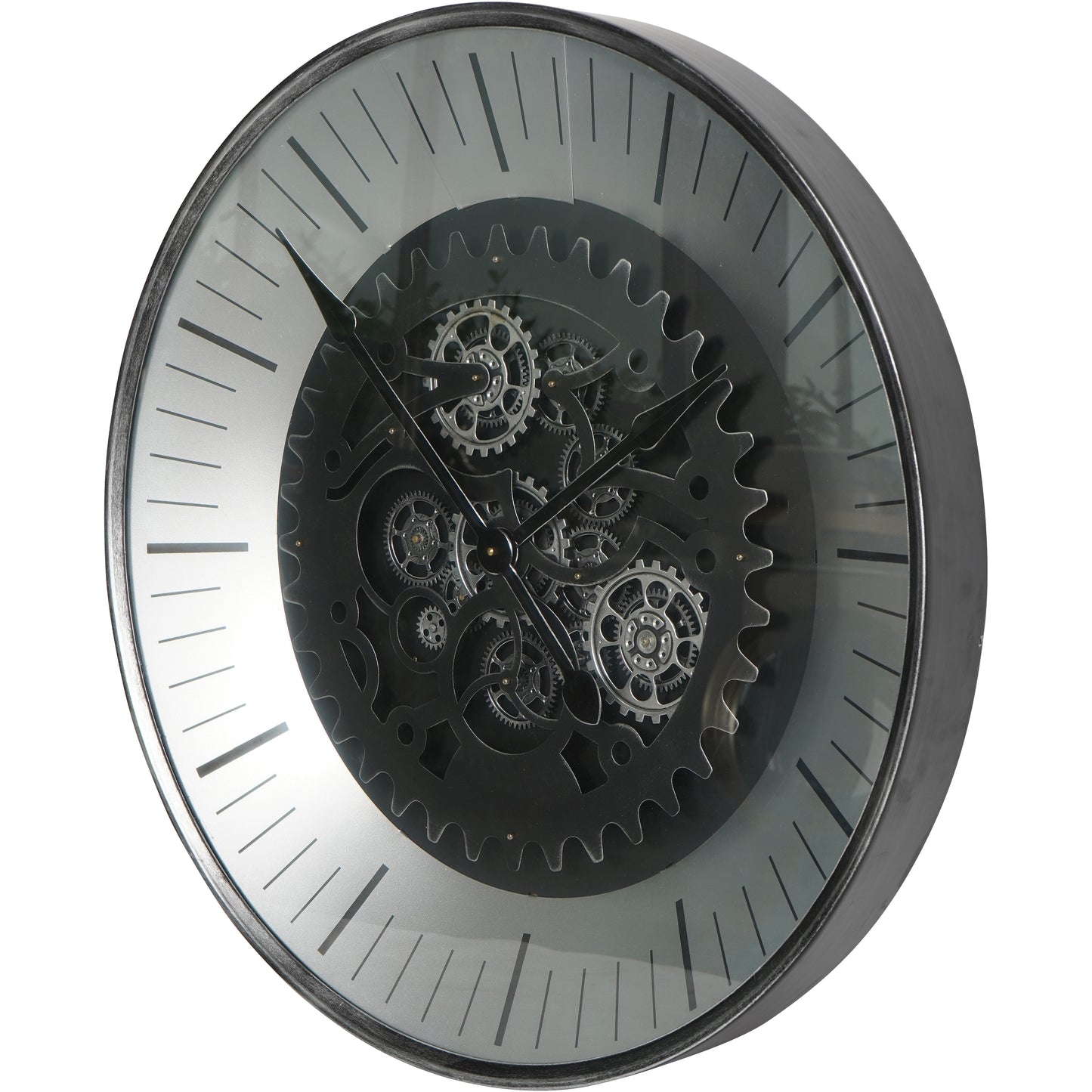 Palladium with moving Dials Black Nickel 80cm Wall Clock