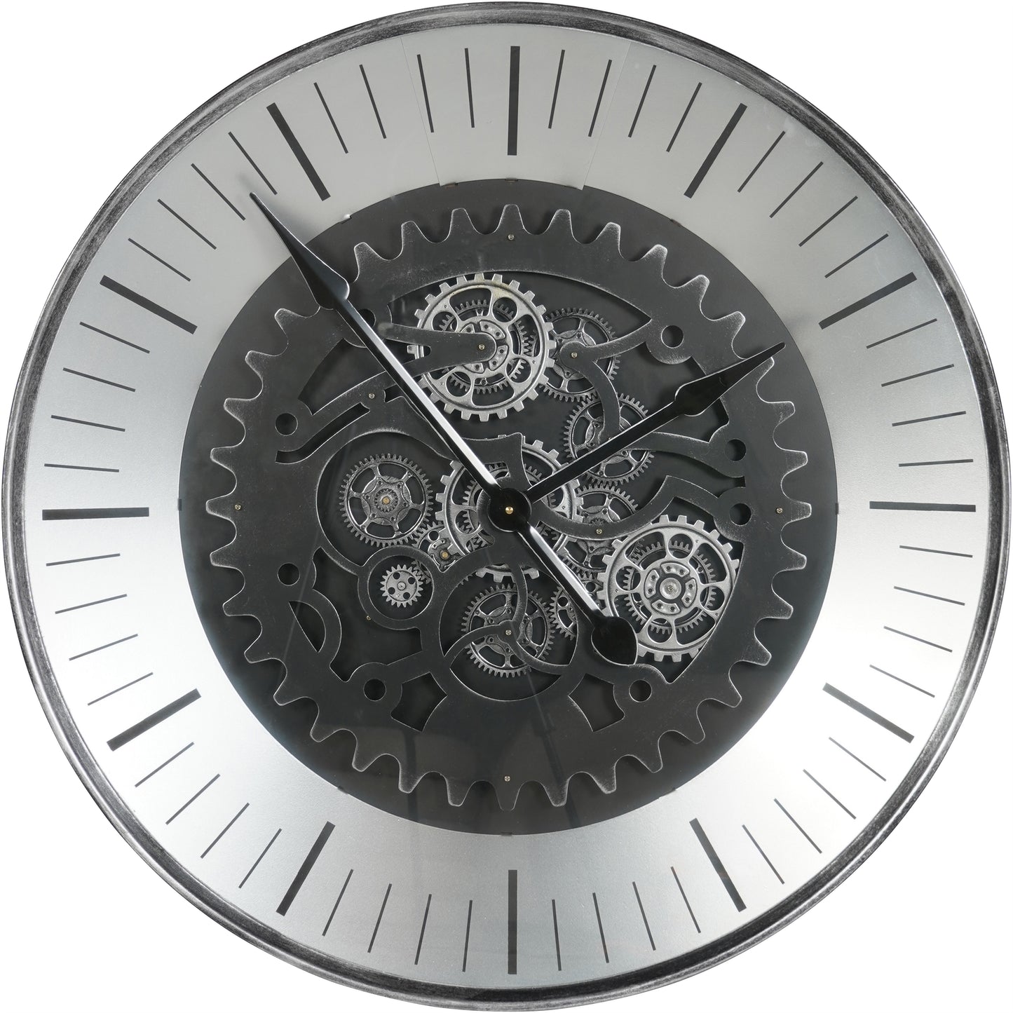 Palladium with moving Dials Black Nickel 80cm Wall Clock