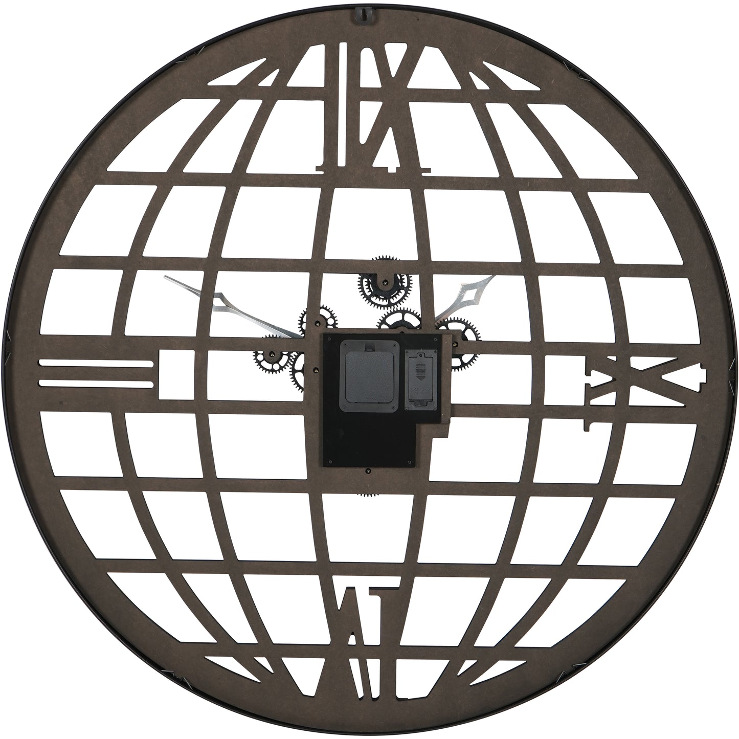 Globe and Numerals Open Wall Clock
