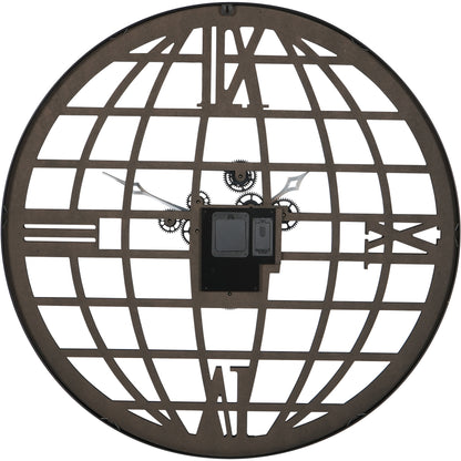 Globe and Numerals Open Wall Clock