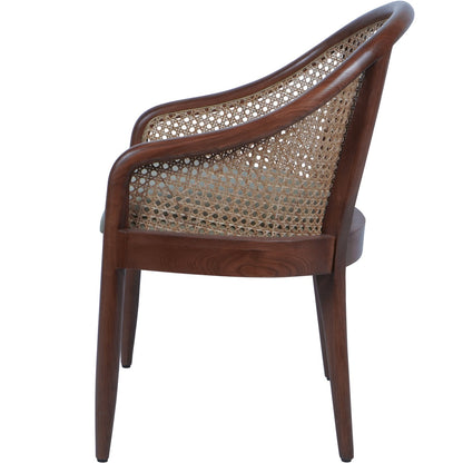 Carmel Oak With Cane and Upholstery Dining Armchair (Set of 2)