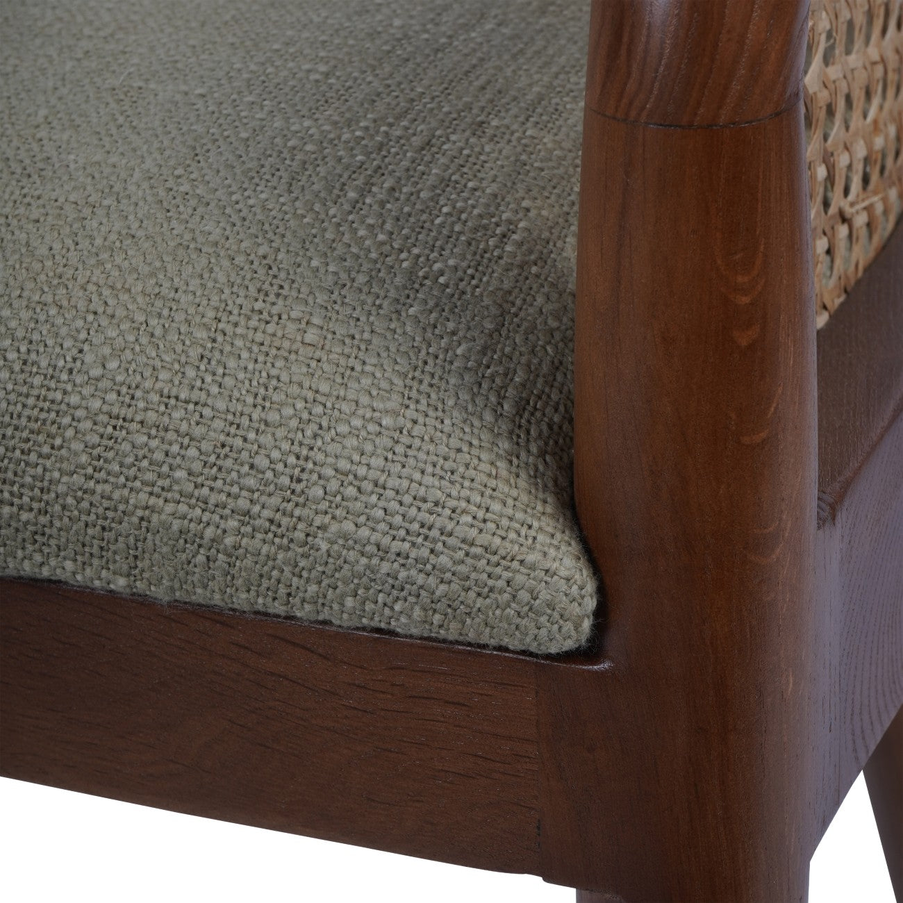 Carmel Oak With Cane and Upholstery Dining Armchair (Set of 2)