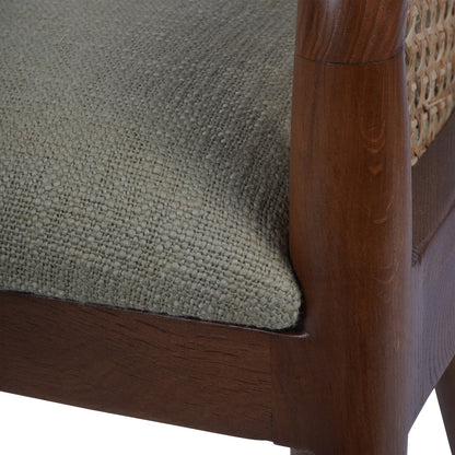 Carmel Oak With Cane and Upholstery Dining Armchair (Set of 2)