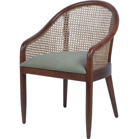 Carmel Oak With Cane and Upholstery Dining Armchair (Set of 2)