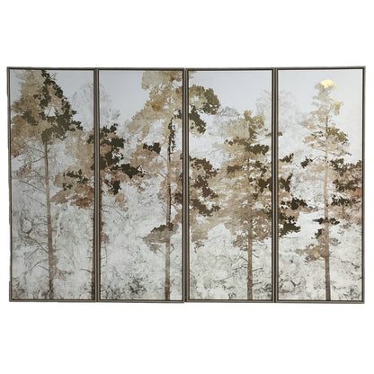 Foil Trees Framed Wall Art (Set of 4)