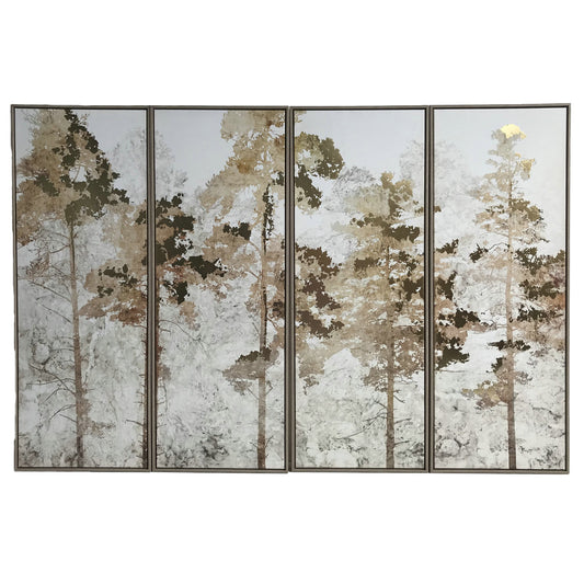 Foil Trees Framed Wall Art (Set of 4)
