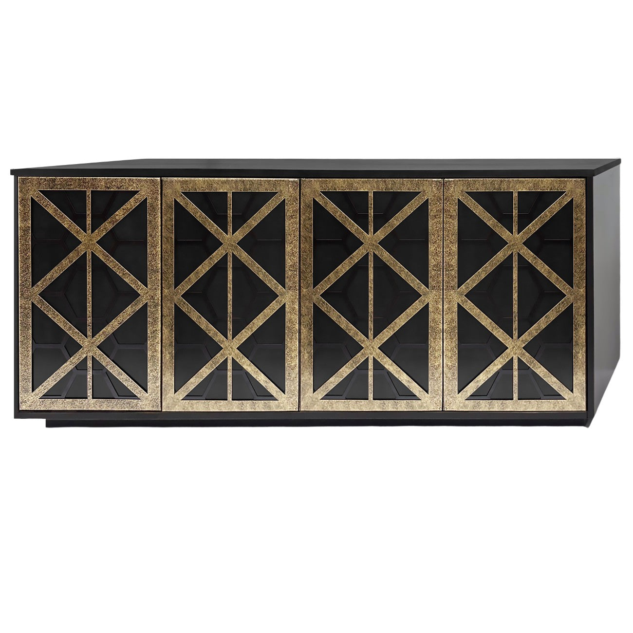 Reeno Fretwork 4 Door Buffet Sideboard