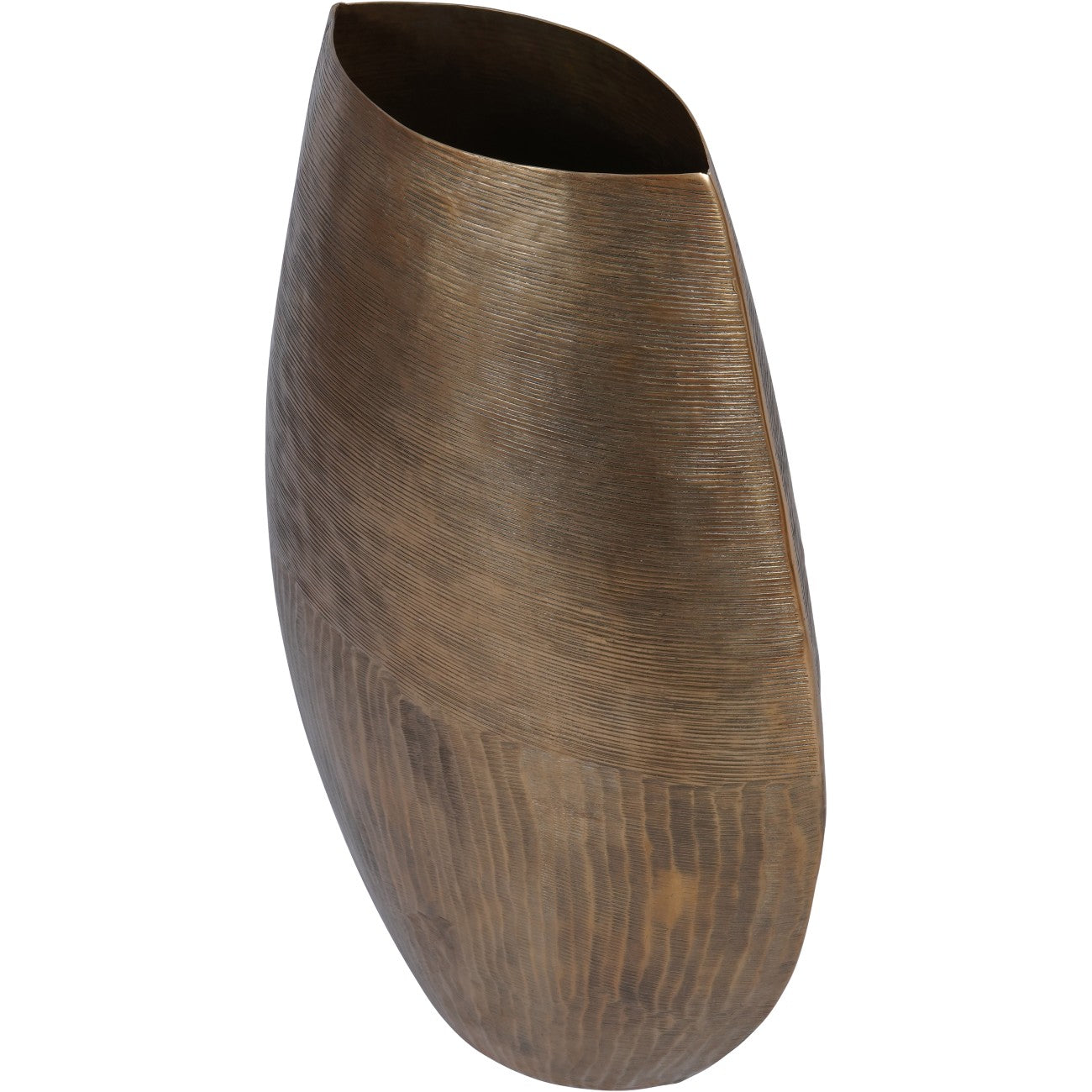 Southwold Textured Oval Antique Brass 80cm Vase