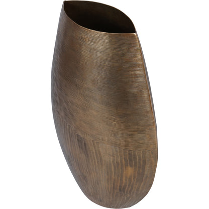 Southwold Textured Oval Antique Brass 80cm Vase