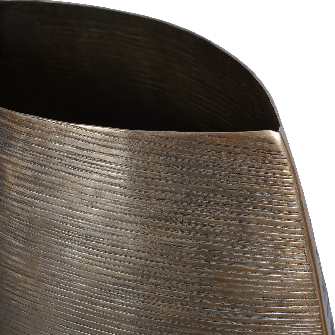 Southwold Textured Oval Antique Brass 80cm Vase