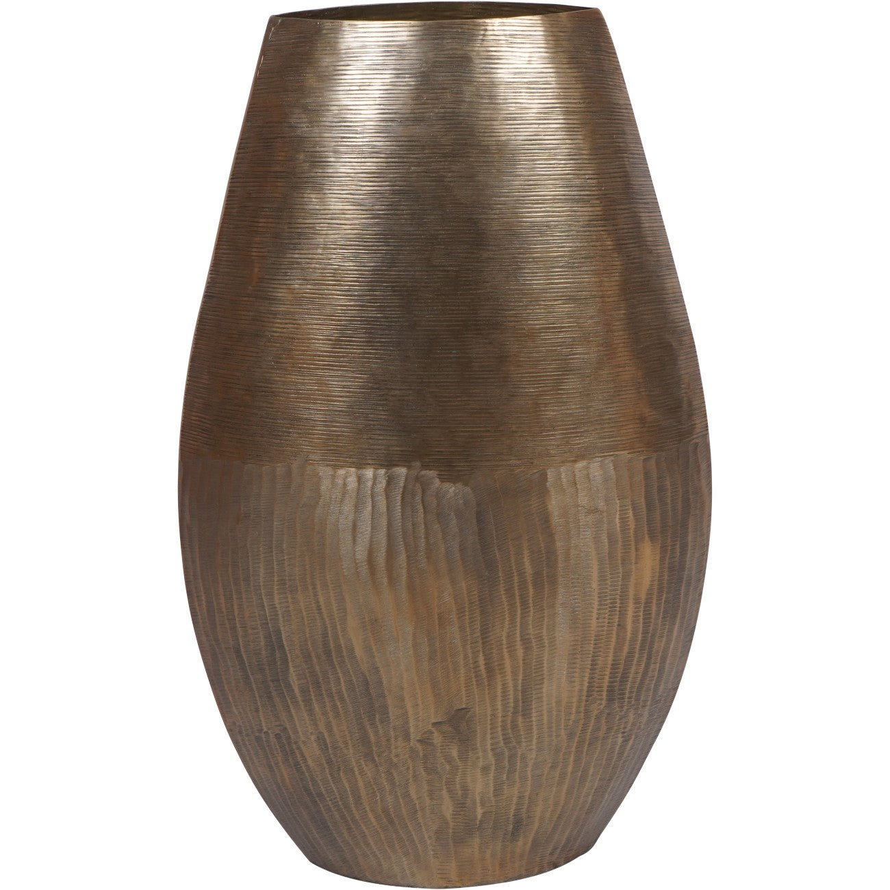 Southwold Textured Oval Antique Brass 80cm Vase