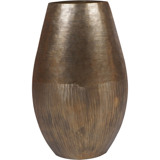 Southwold Textured Oval Antique Brass 80cm Vase