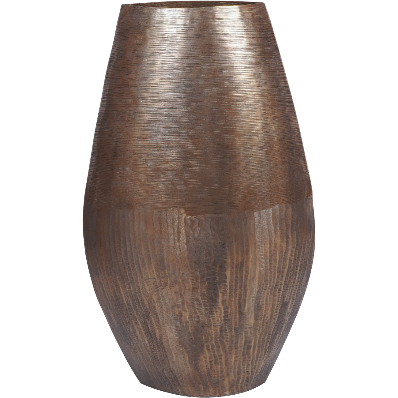 Southwold Textured Oval Antique Brass 100cm Vase