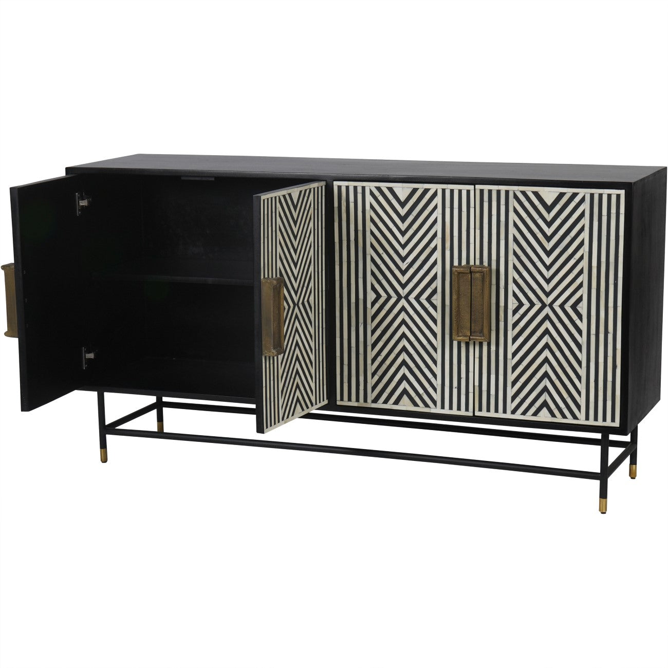 Delaney Bone Inlay Four Door Buffet Sideboard