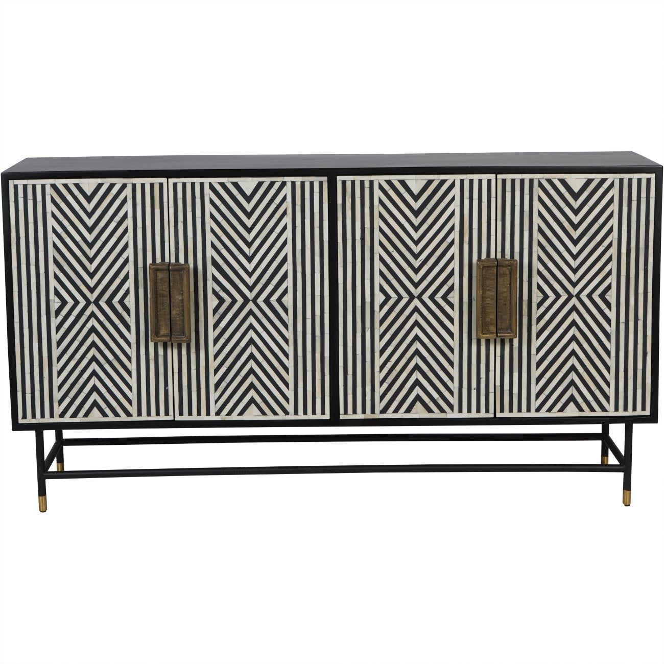 Delaney Bone Inlay Four Door Buffet Sideboard