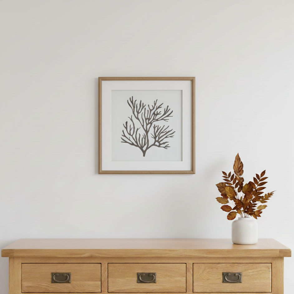 Reef Coral Mounted In Beaded Frame Wall Art