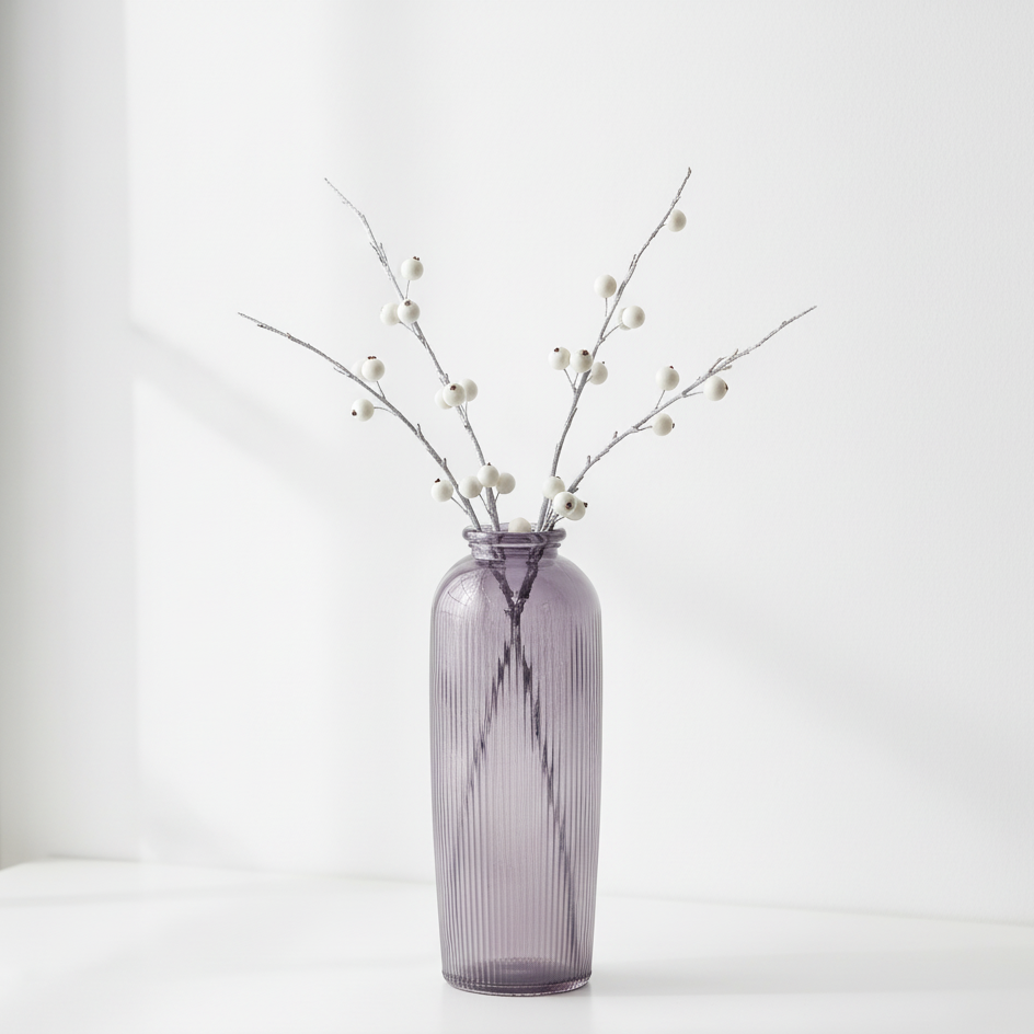 Recycled Glass Ribbed Vase Tall