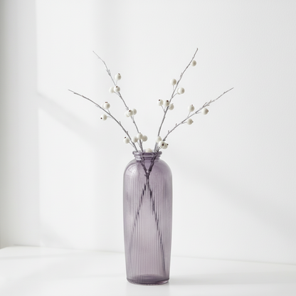 Recycled Glass Ribbed Vase Tall
