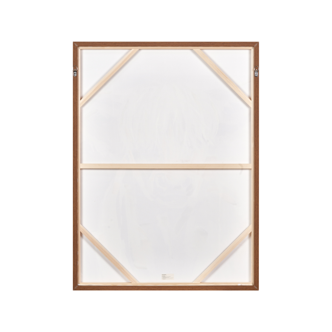 Mulberry and Naturals Highland Cow Canvas with Oak Effect Frame