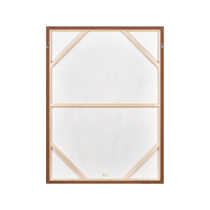Mulberry and Naturals Highland Cow Canvas with Oak Effect Frame