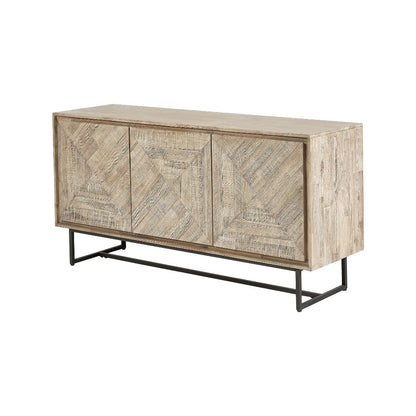 Marca Sand Wash Acacia Wood 3 Door Sideboard