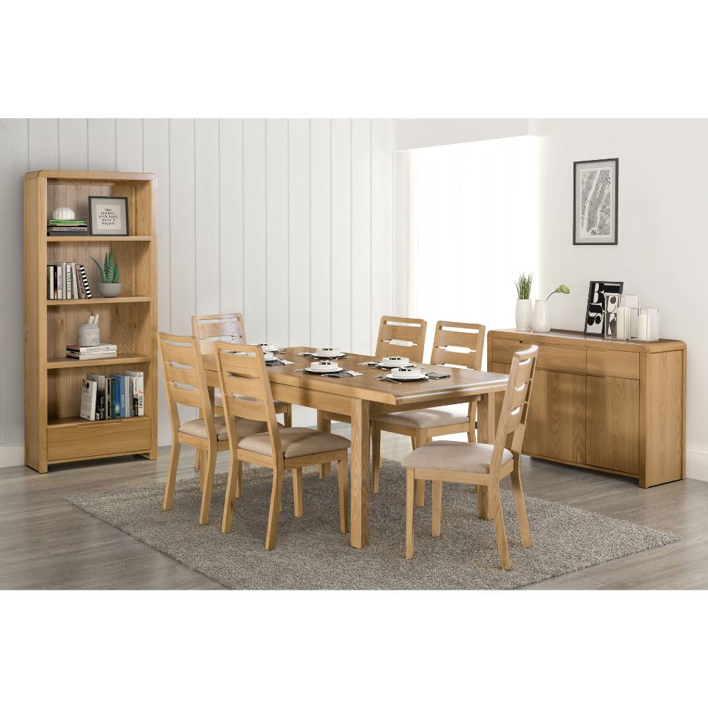 Curve 1.5m Oak Extendable Dining Table