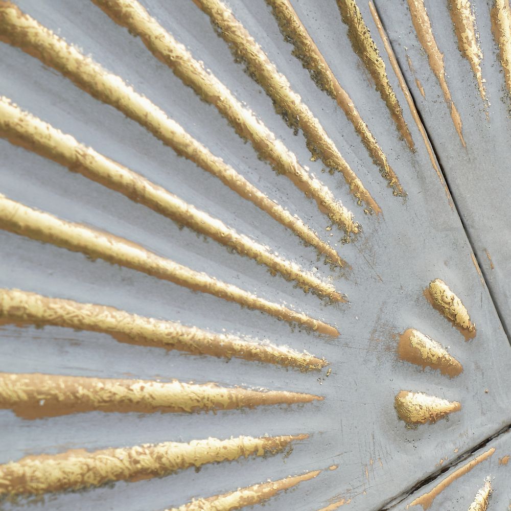Textured Metal Antique White and Gold Wall Art