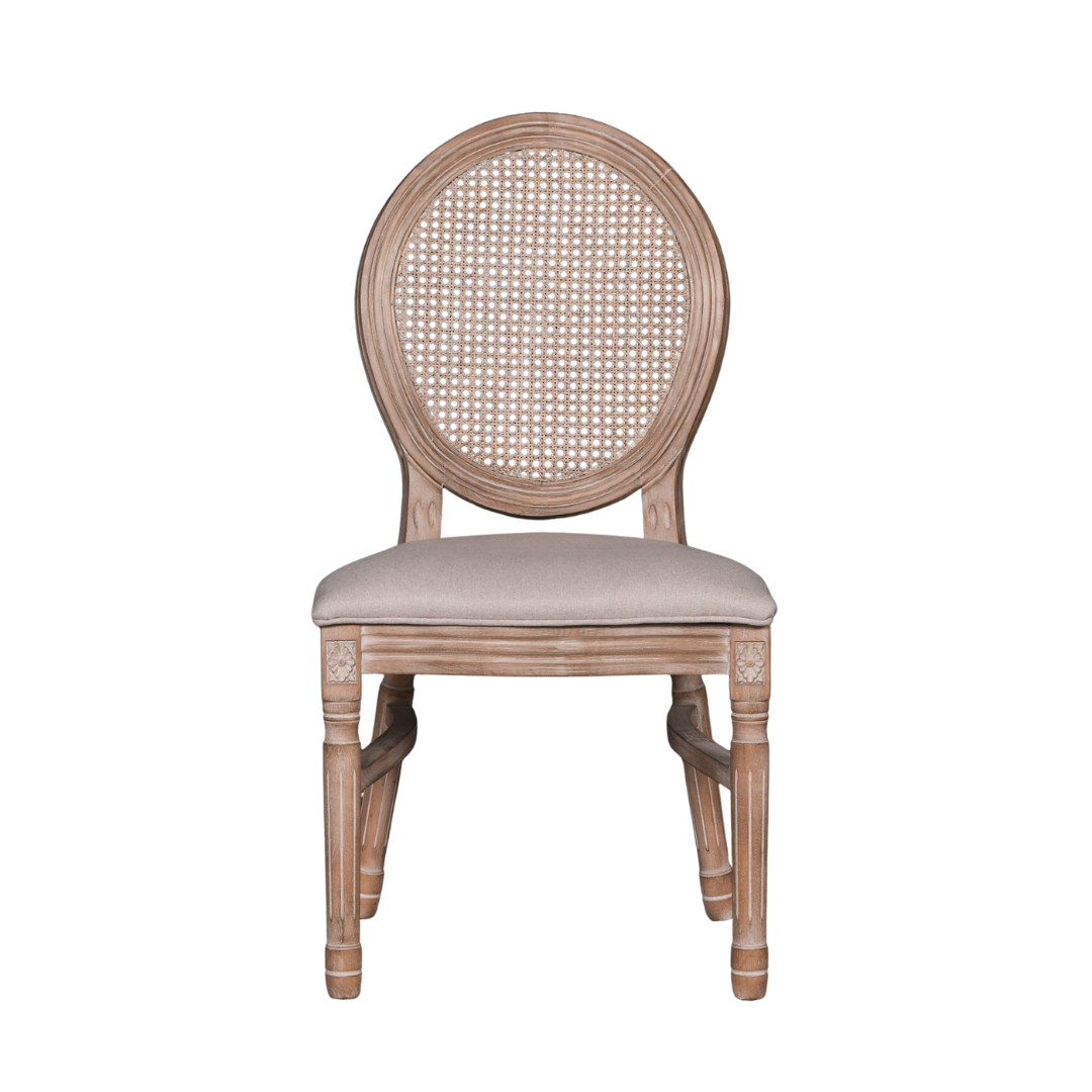 Louis Birch Wood Upholstered Dining Chair