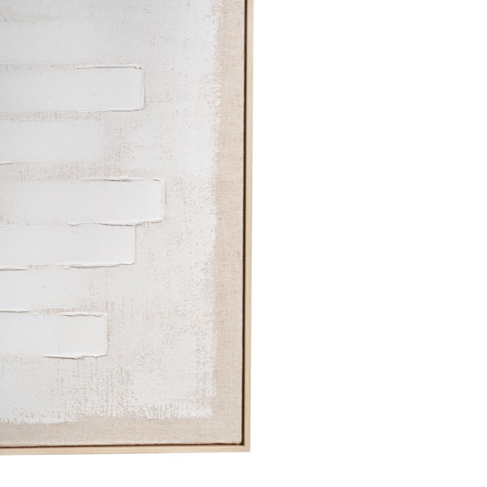 Textured Canvas White and Natural with Natural Frame