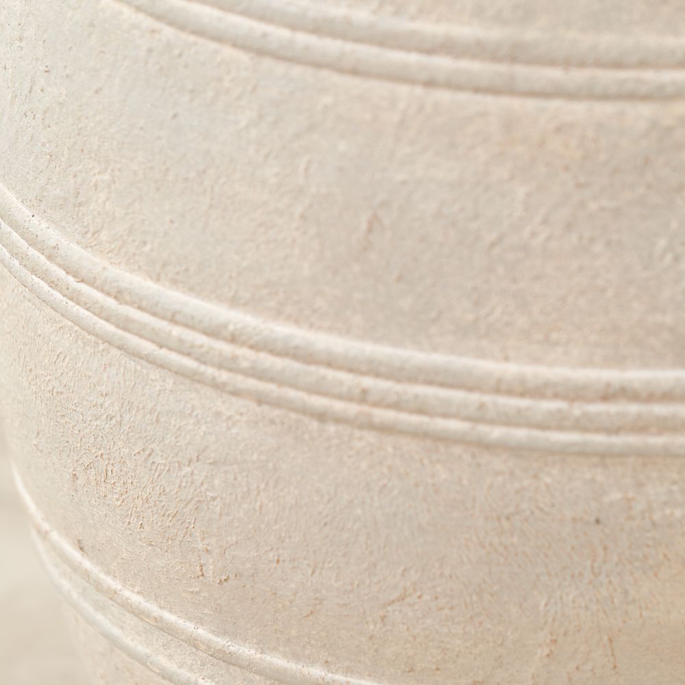 Fibrestone Grey Wash Decorative with Handles Vase
