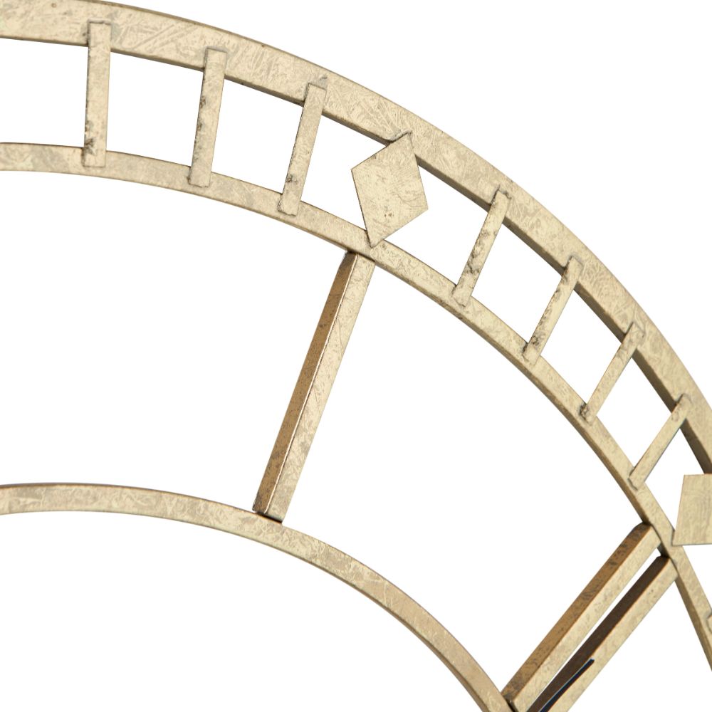 Metal Antique Gold Round Wall Clock Large