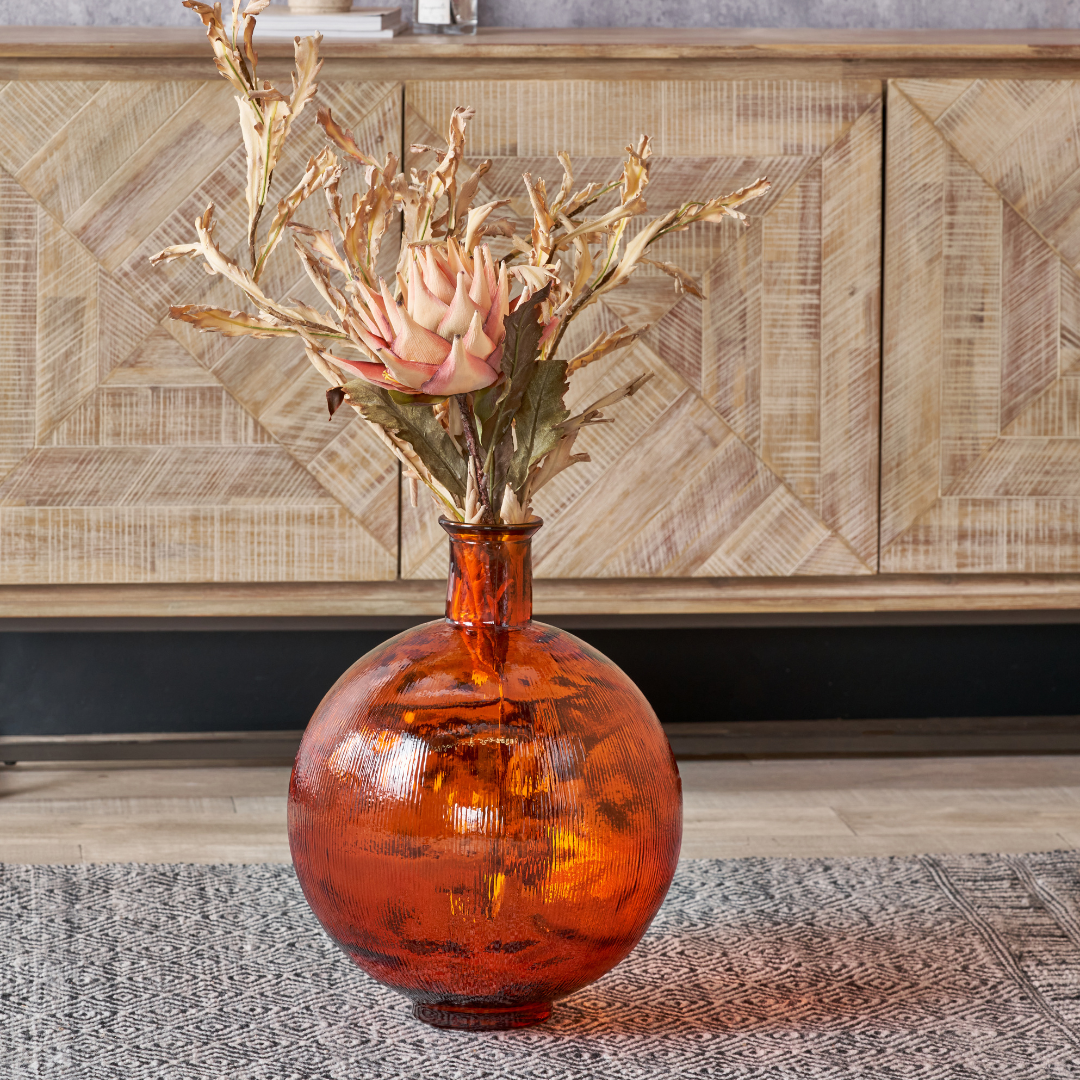 Recycled Glass Round Vase