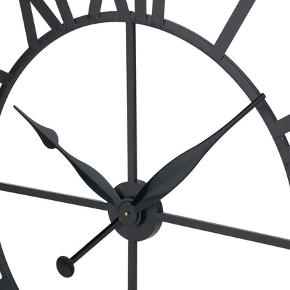 Metal Black Large Round Wall Clock