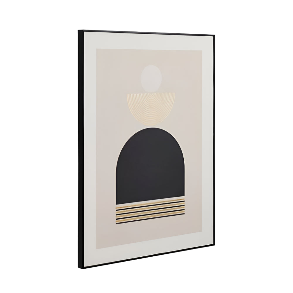 Art Deco Print with Gold Detail and Black Frame