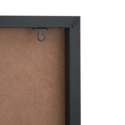 Canvas Natural with Black Stripe Pattern and Black Frame