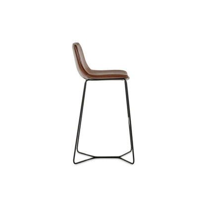 Joren Tan Brown PU Leather Bar Stools (Set of 2)