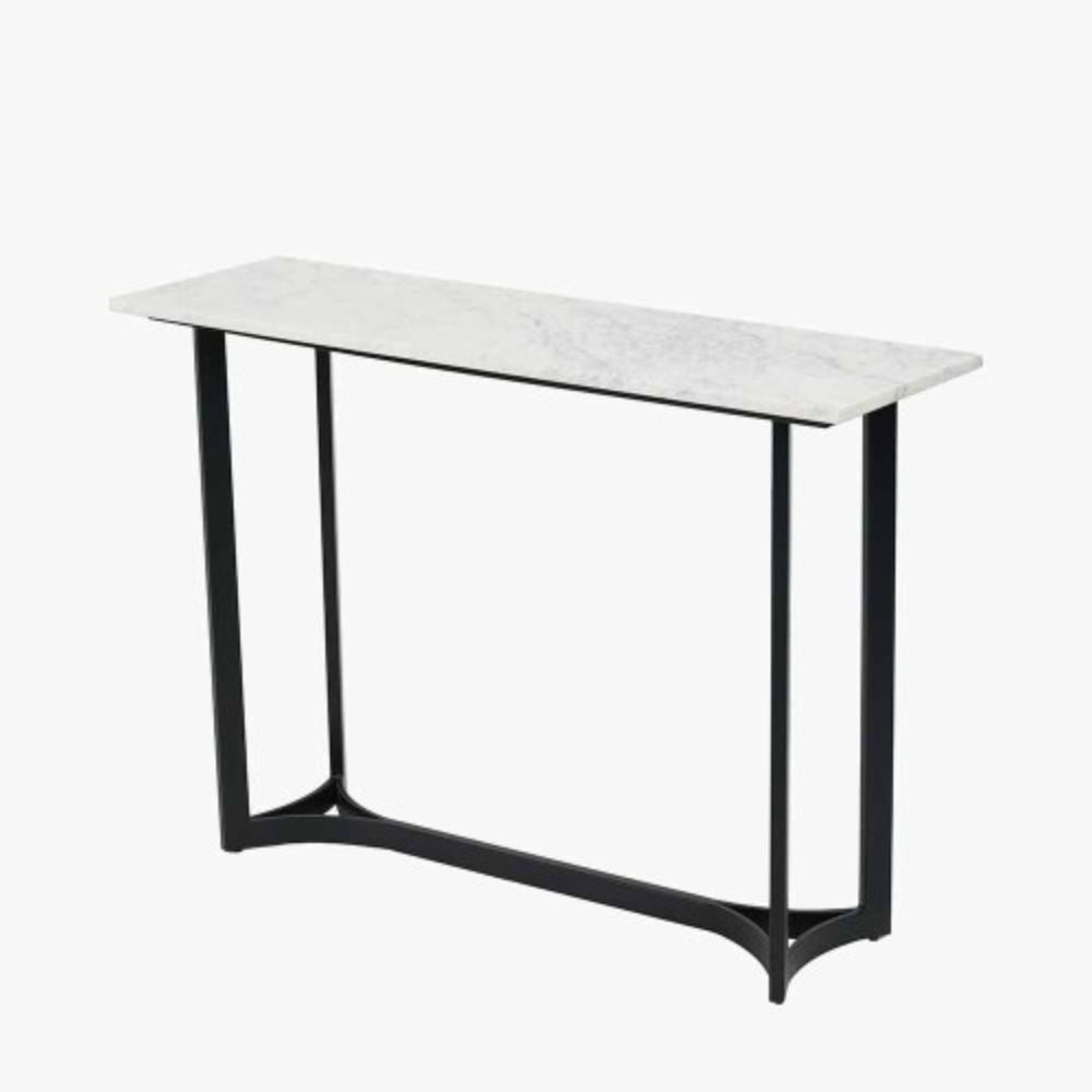 Hendrick White Marble Console Table
