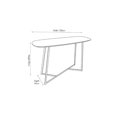 Ukiah Grey Oak Veneer Console Table