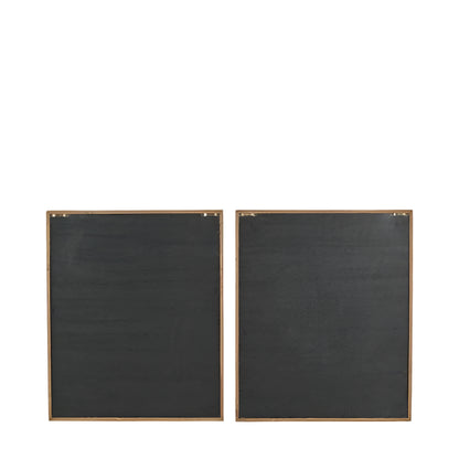 Wooden Textured Design Black and Natural Wall Art (Set of 2)