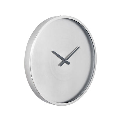 Metal Brushed Silver Round Wall Clock