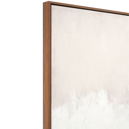 Abstract Canvas Natural and White with Natural Frame Large