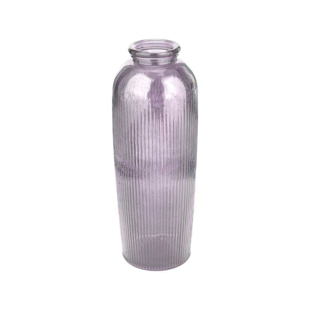 Recycled Glass Ribbed Vase Tall