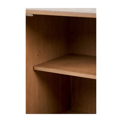Elias Dark Ash Wood Retro 3 Door Sideboard
