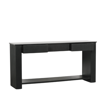 Everden Fluted Acacia Wood Console Table