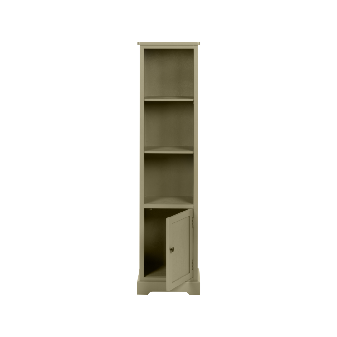 Croft Linen Pine Wood Slim 1 Door 3 Shelf Unit