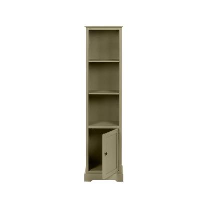 Croft Linen Pine Wood Slim 1 Door 3 Shelf Unit