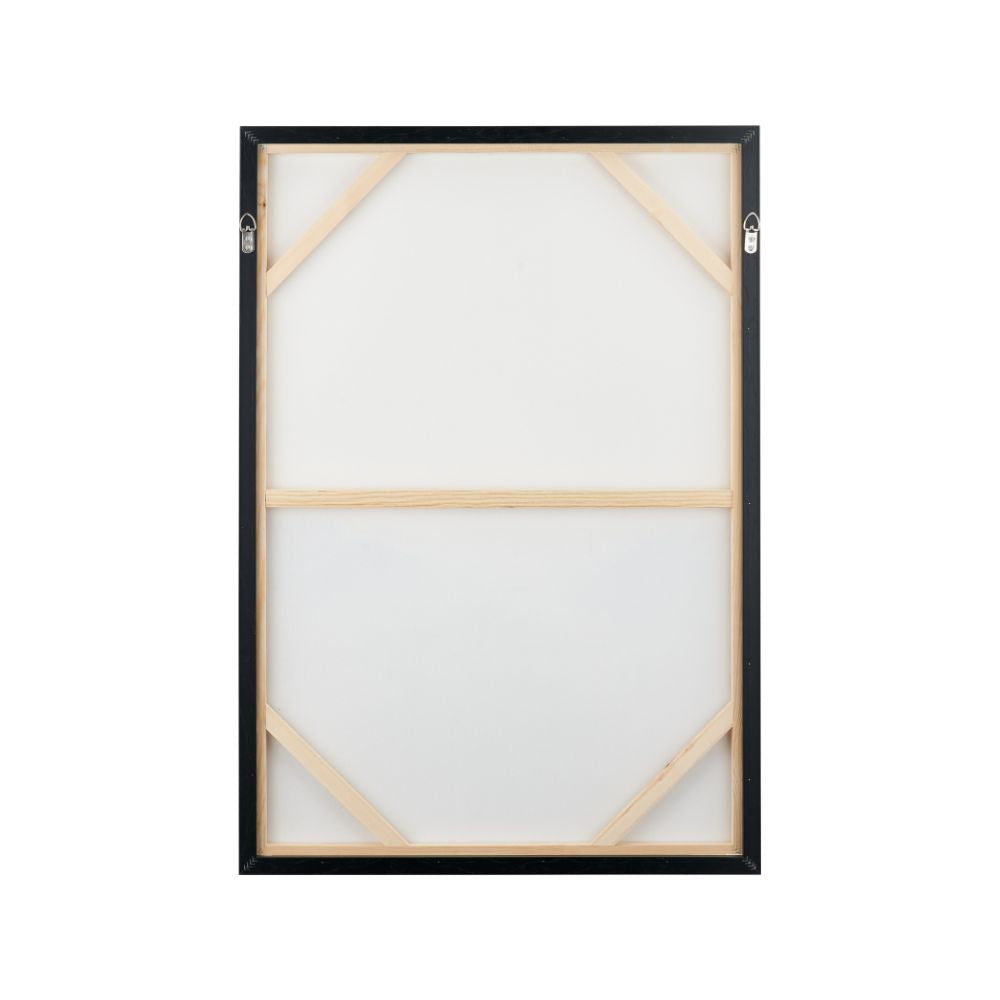 Abstract Canvas Grey and White with Black Frame
