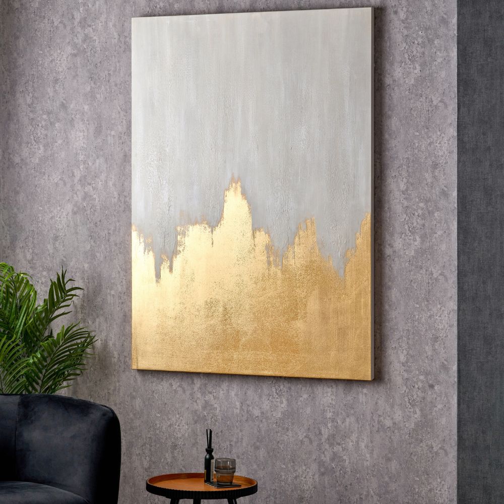 Frameless Canvas Black or White and Gold Abstract