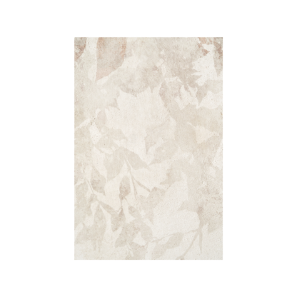 White and Natural Floral Square Canvas with Natural Frame