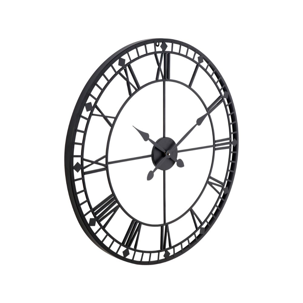 Metal Black Round Wall Clock Large